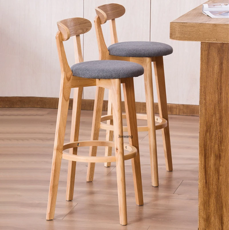 Скандинавские барные стулья из массива дерева спинка барный стул мягкое сиденье
