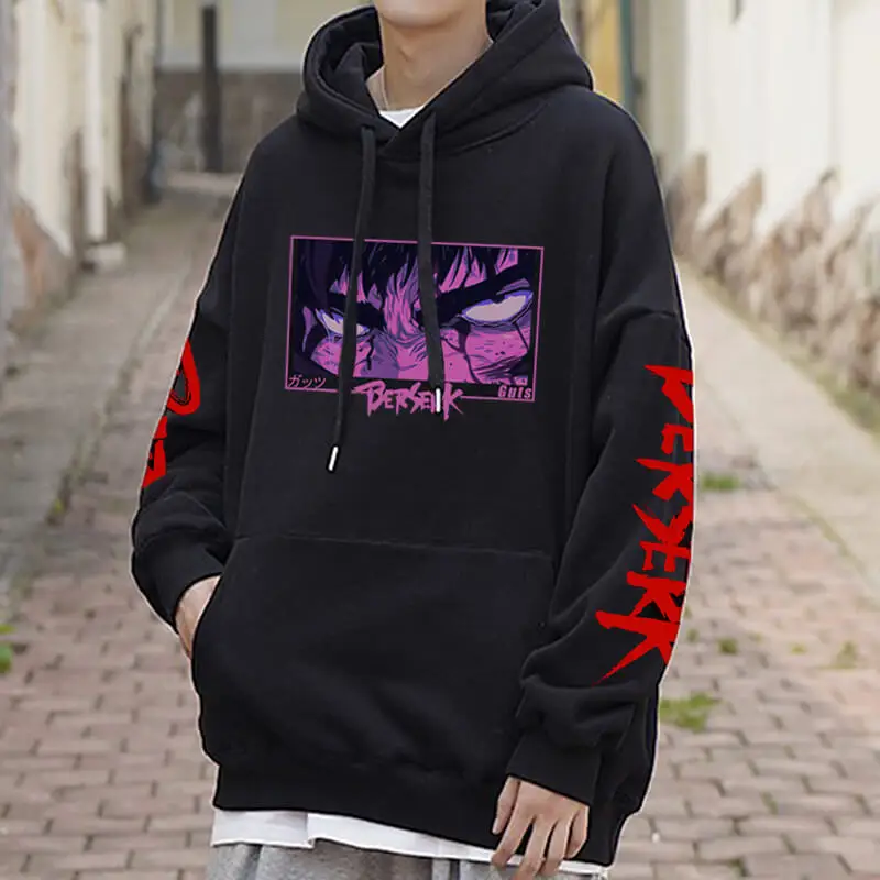 

Japanese Anime Berserk Guts Griffith Prints Hoodies Long Sleeve Fleece Hip Hop Sweatshirts Man Clothes Sudaderas Casual Pullover