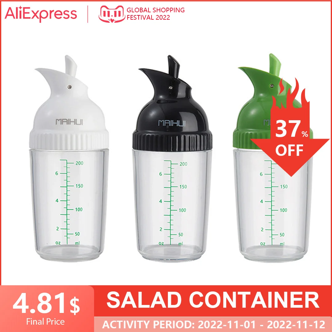 

Hot Sell Easy Grips Salad Dressing Shaker Dispenser Leakproof Container Bottle Universal Sauces Mixer With Scales Kitchen Gadget