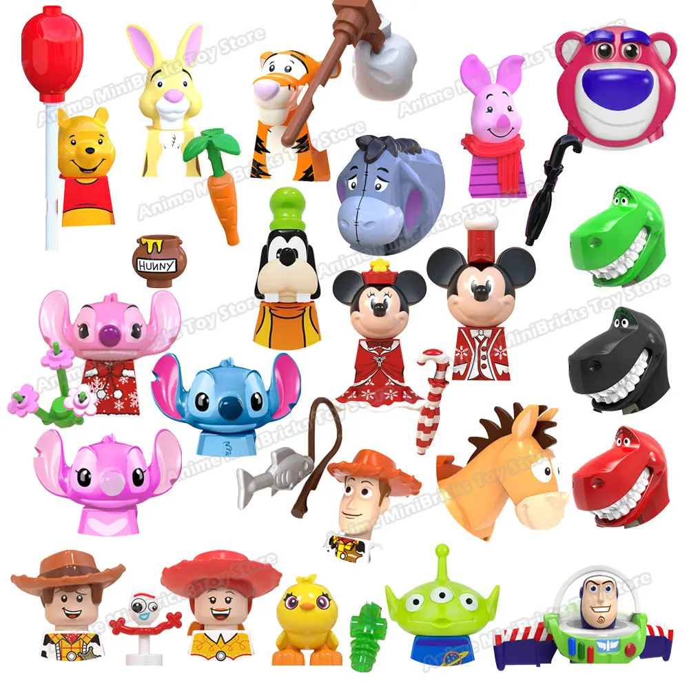 

Disney Anime Bricks Movies Mini Action Toys Figures Building Blocks Frozen Angel Toy Story Woody Buzz Lightyear Gifts for Kids