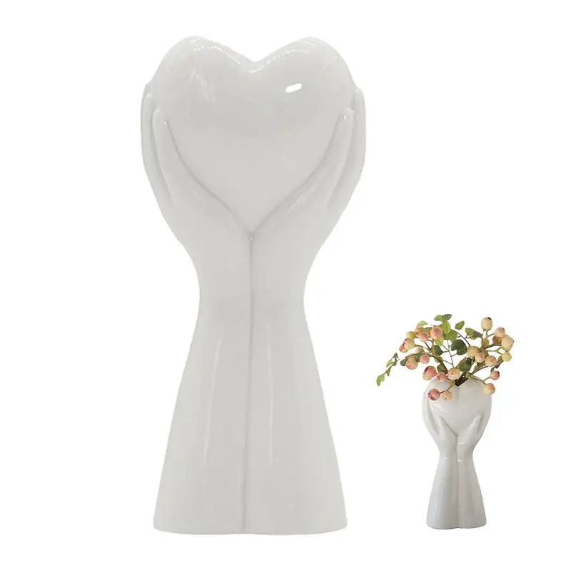 

Art Ceramic Vase Dry Flower Arrangement Vase Tabletop Planter Pot White Charming Vase For Home Office Decoration