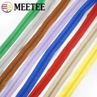10m meetee 3 nylon zipper coil with zips head color open end zippers for bags clothes repair kit diy garment sewing accessories