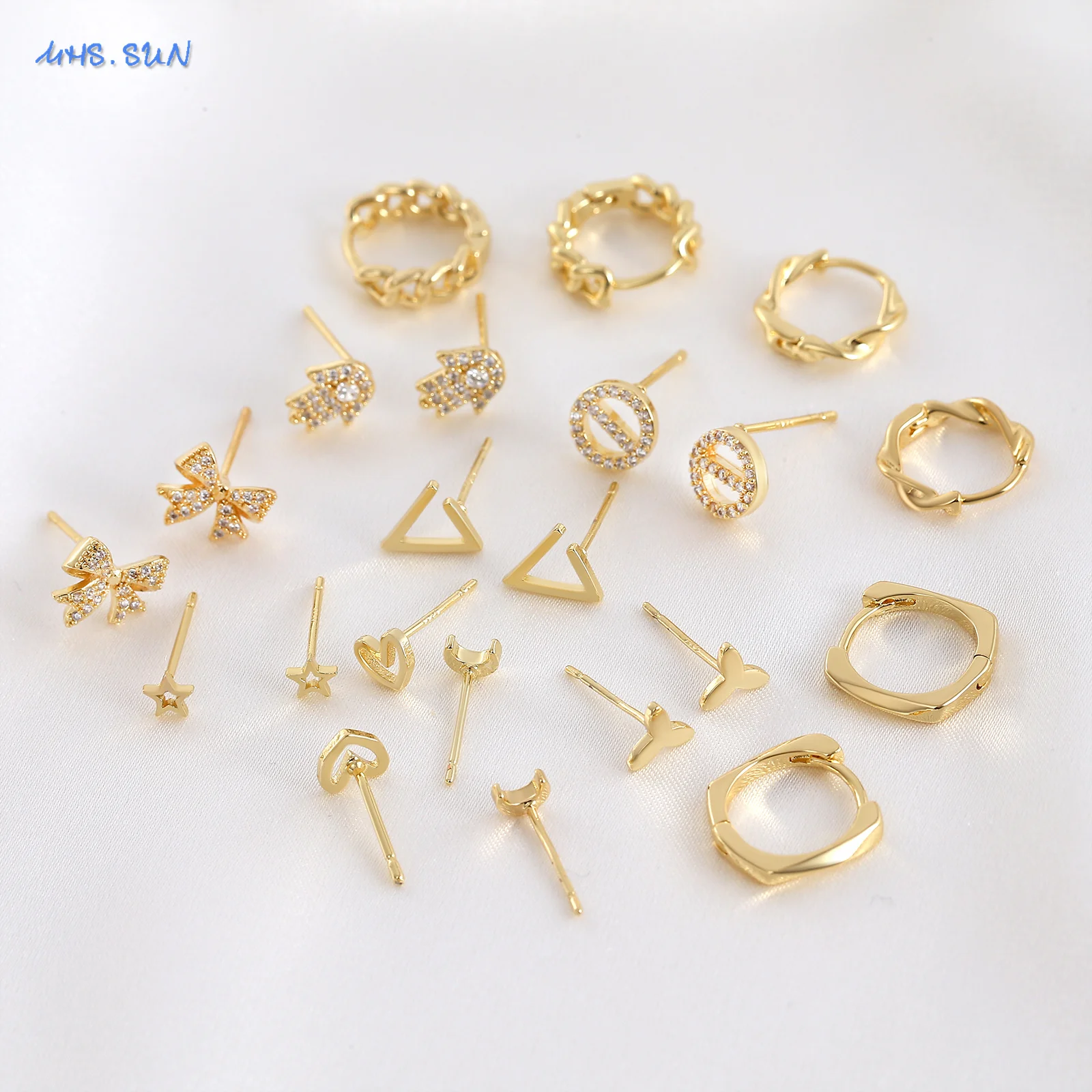 SUNSLL маленькие серьги-гвоздики с бантом и кубическим цирконием для женщин девочек