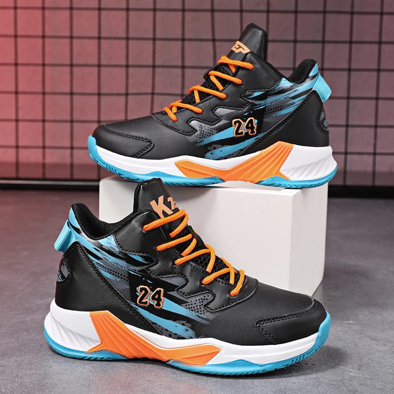 Boys Basketball Children Shoes 2022 High Top Youth Leisure Children's Shoes High Quality Running Girls Shoes Big Size 31-40