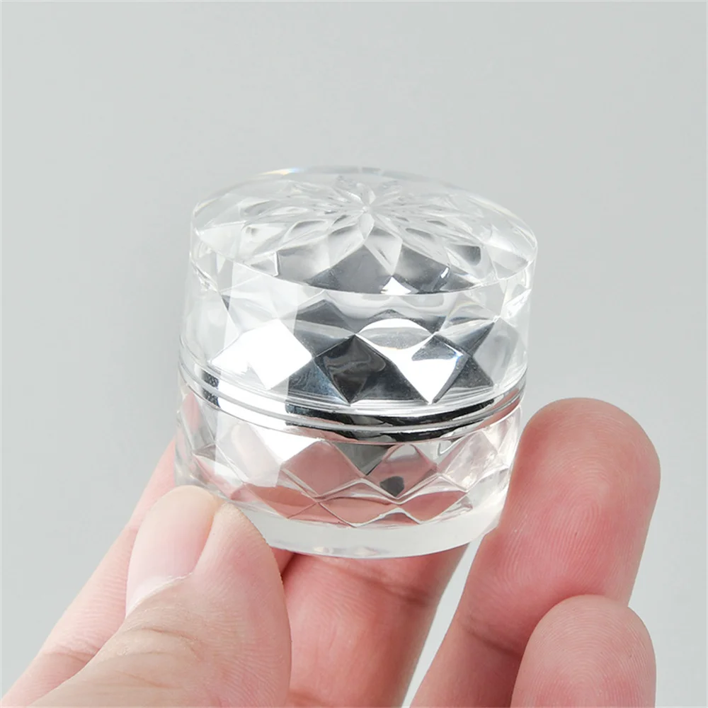 

Мерная акриловая баночка для крема с яркими бриллиантами золотого/серебряного цвета для дизайна ногтей, мерная банка, контейнер, маска для ...