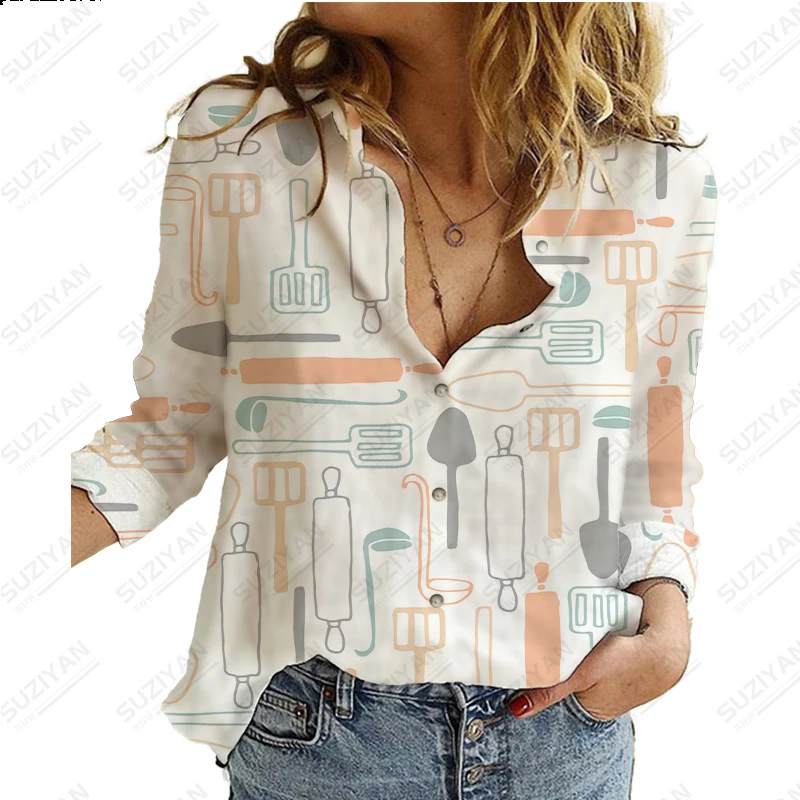 

Рубашка с длинным рукавом женская, рубашка с отложным воротником и пуговицами, одежда с 3D принтом, простая и повседневная, в стиле ретро, с цветочным принтом, в стиле Харадзюку, большого размера, на весну