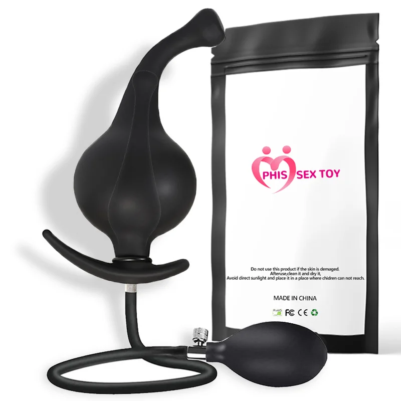 Silicone Inflatable Super Anal Dildo Plug Big Butt Plug Anus Vagina Expansion Prostate Massage Stimulate Adult  Anal Sex Toy