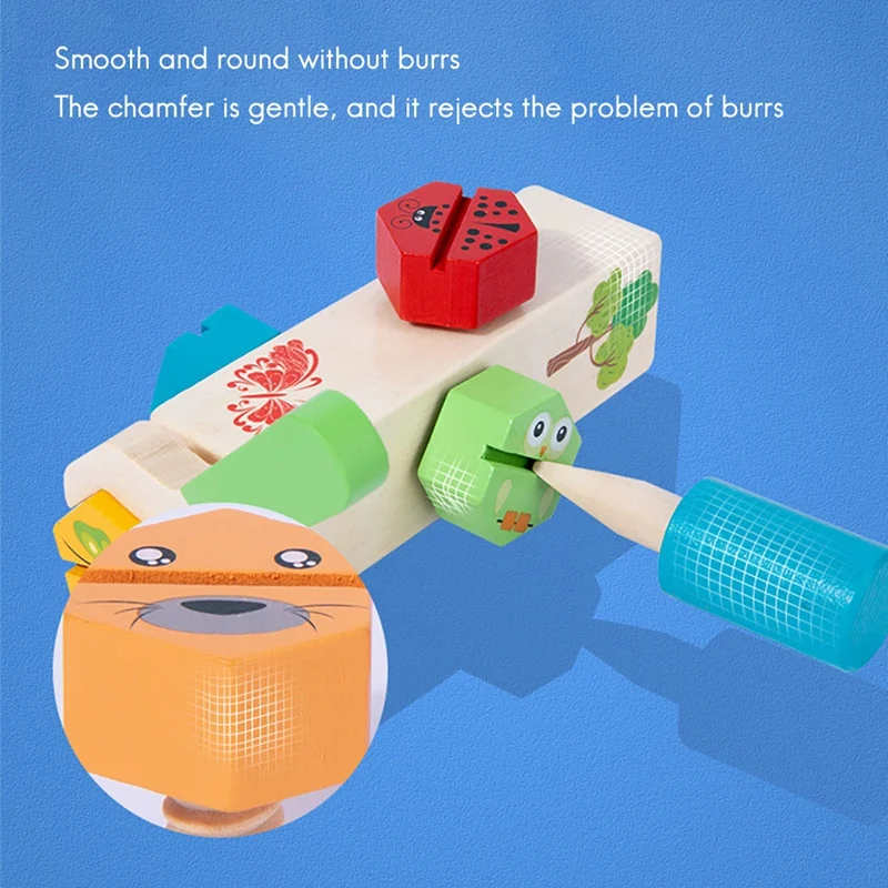 Детская многоцветная игра набор деревянных инструментов игрушка винтовой блок