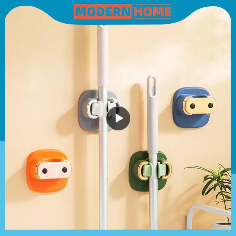 

Traceless Strong Sticky Hook Broom Hook Wall Mounted Mop Mop Hook Bathroom Hook Bathroom Accessories Broom Card Holder Mop Clip