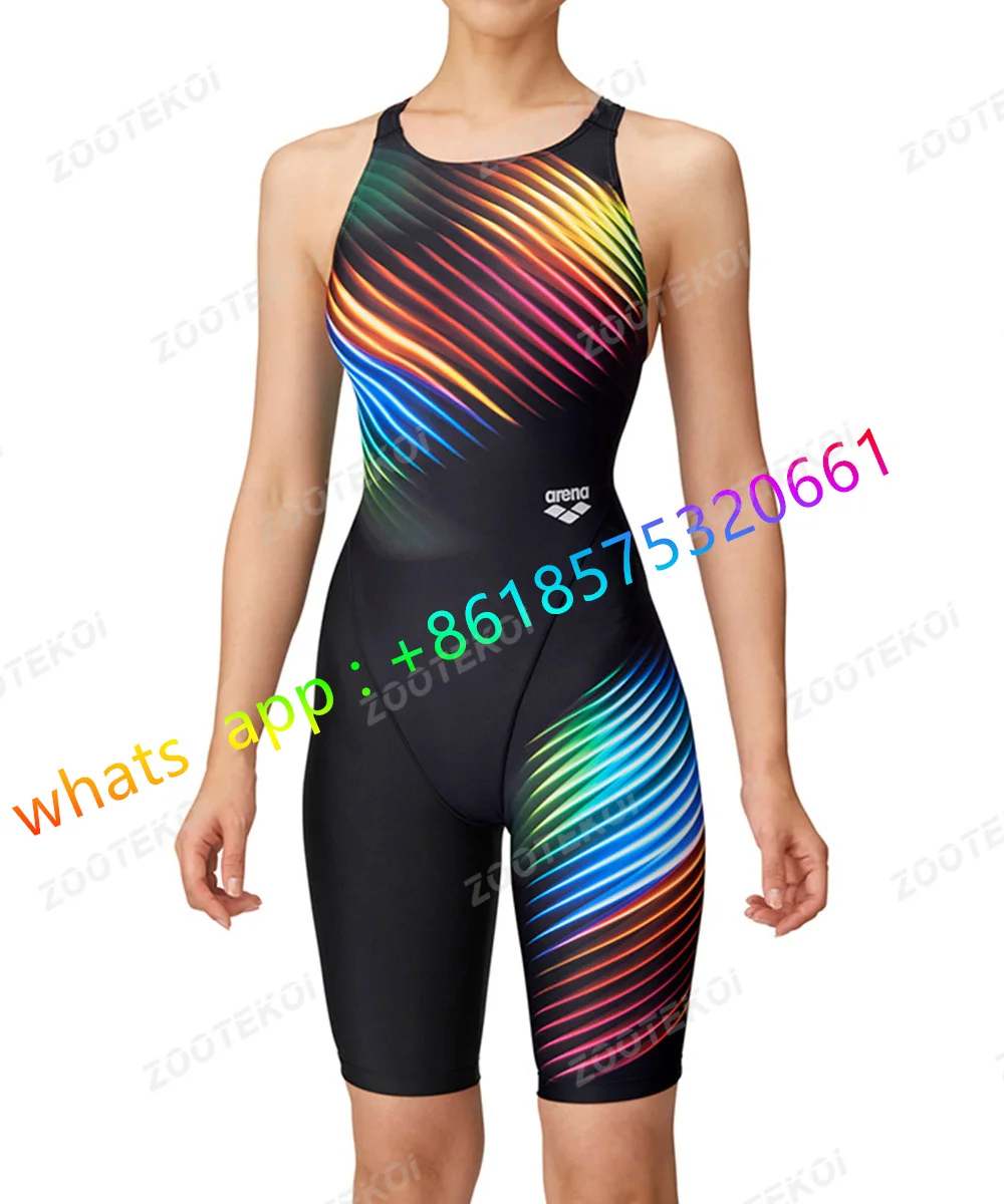 Women's Triathlon Racerback One Piece Swimsuit Competitive Pro Training Knee Length Bodysuit Swimsuit Swimming Pool Bathing Suit