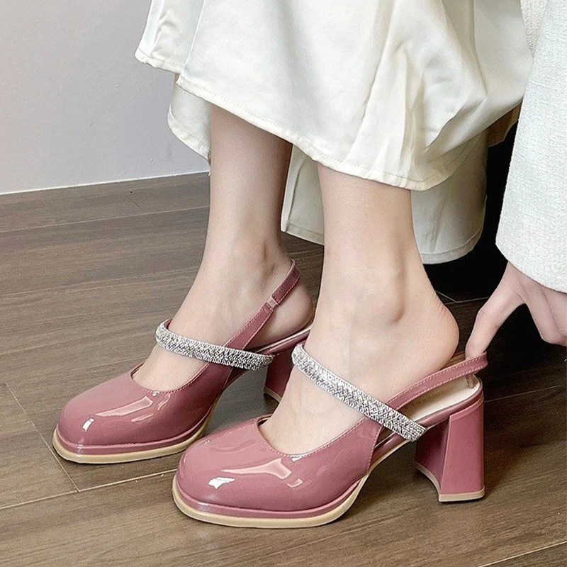 

Босоножки женские на высоком каблуке, с кристаллами