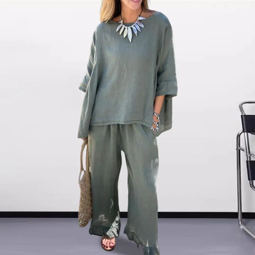 Женский роскошный костюм из блузки и брюк Привлекательный комплект двух