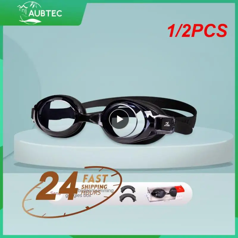 

1/2PCS To -9.0 Myopia Swimming Glasses Prescription Waterproof Anti-fog Swim Eyewear Silicone Diopter Diving Goggles Adults