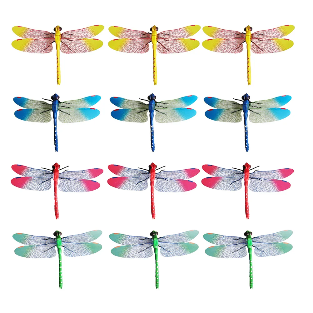 

20 Pcs Simulation Dragonfly Artificial Figurine Accessories Plastic Decor Pp Garden Adorn