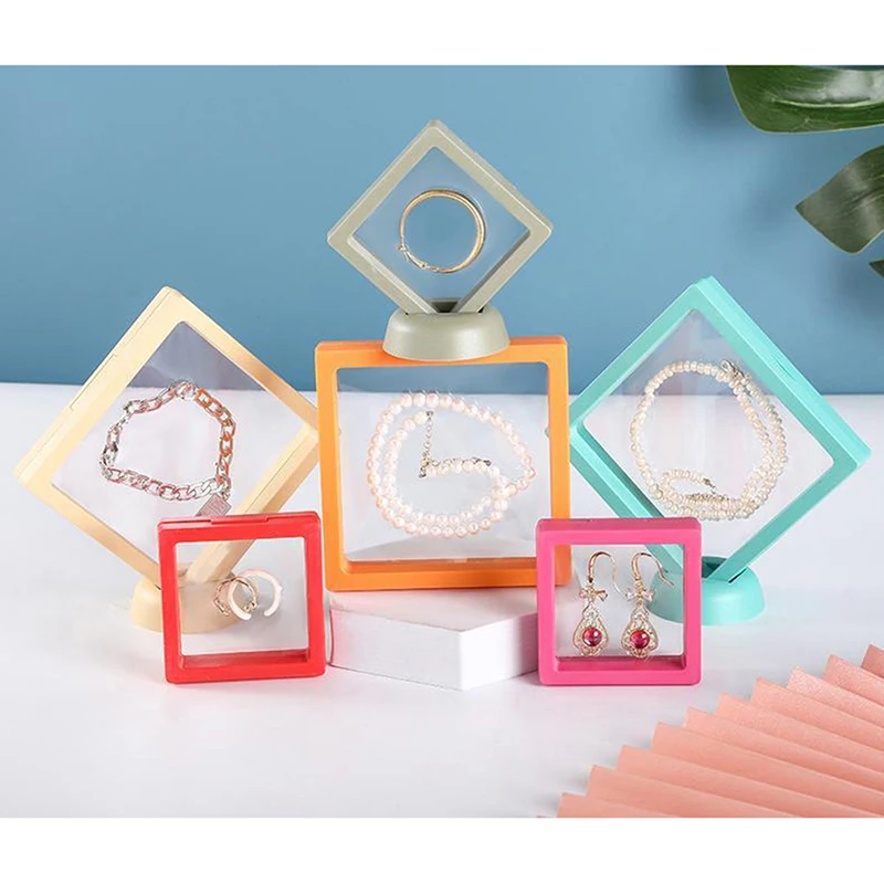 

1PC Colorful 3D Floating Picture Frame Shadow display film suspensiony storage transparent box Jewelry Bracelet packaging box