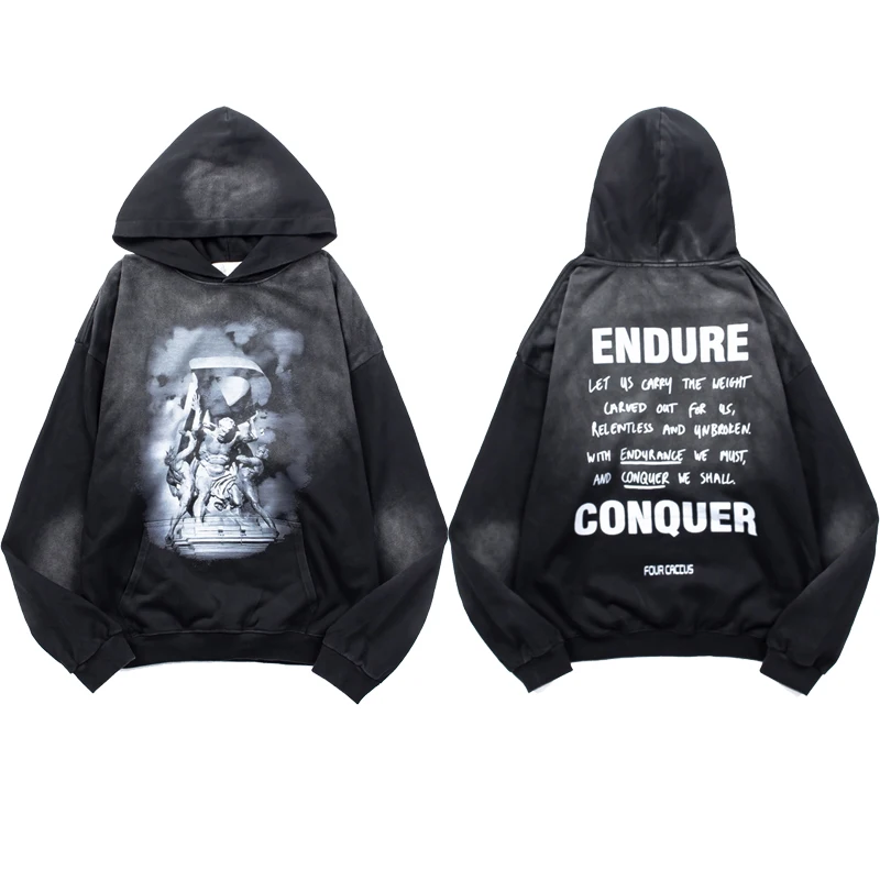 Винтажный потертый пуловер Kanye West высокое качество мужские и женские