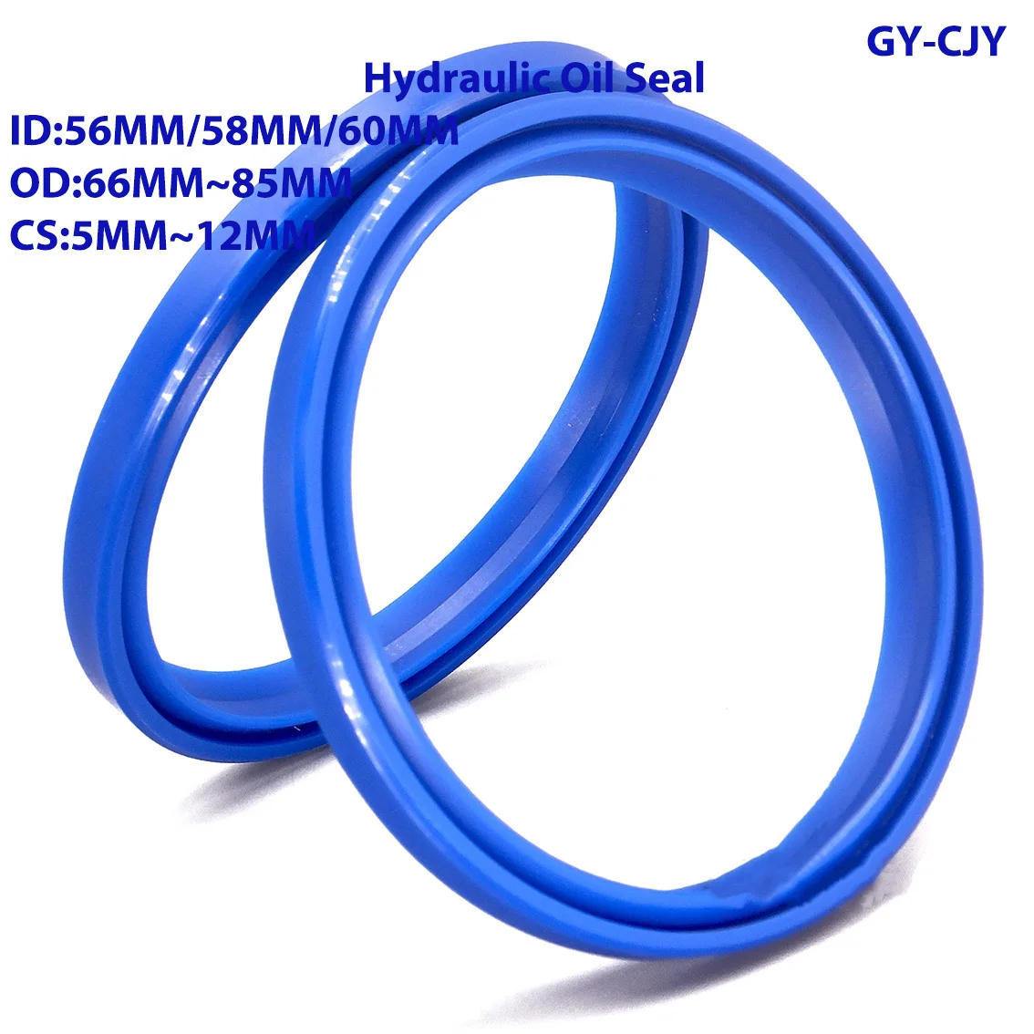 

ID 56mm~60mm UN/UHS/UNS Y Type Ring Polyurethane (PU) Hydraulic Oil Seal Cylinder Piston Sealing Ring Gasket OD 66mm-85mm