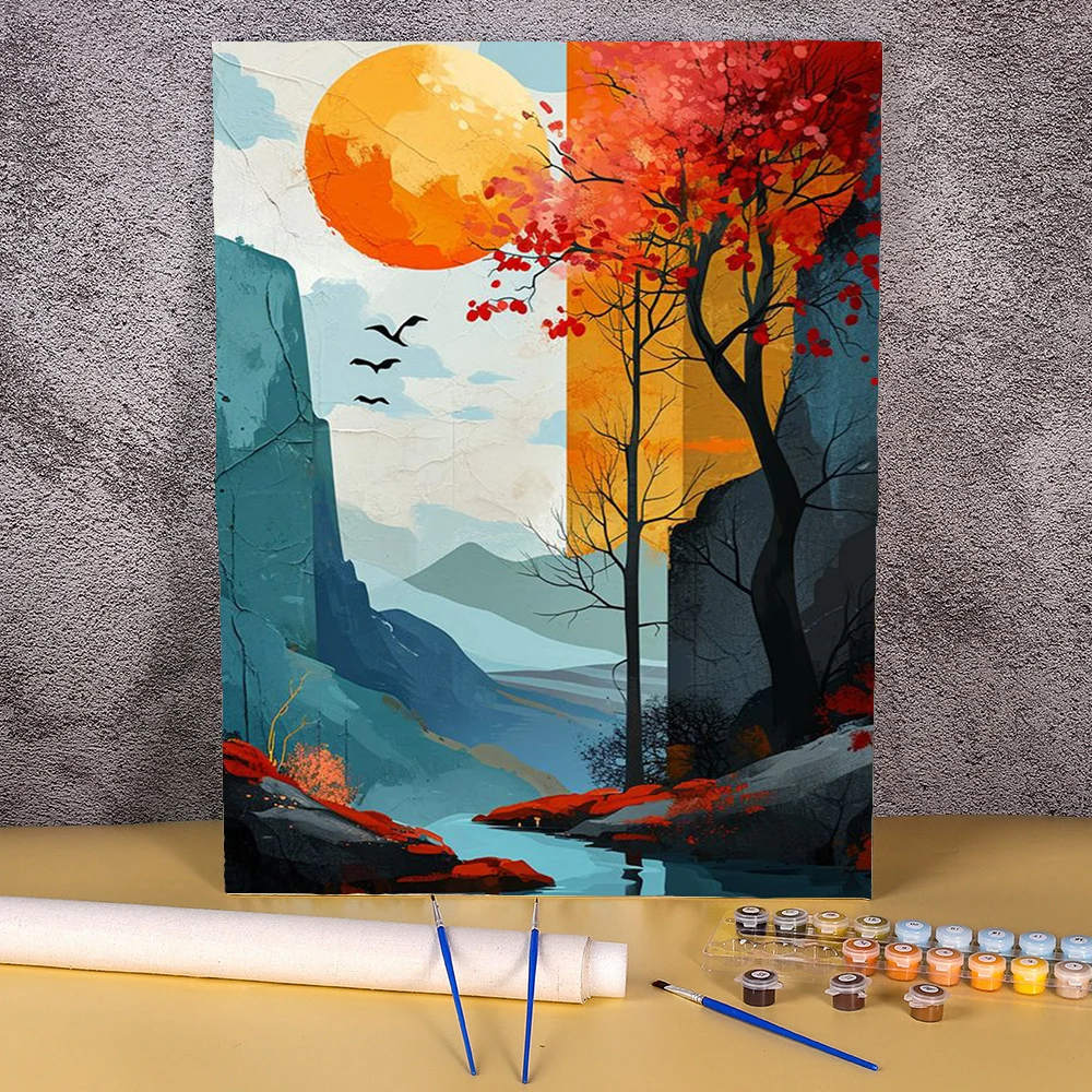 Набор для рисования по номерам на холсте пейзаж 50 Х70 см