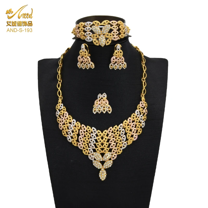 Роскошный женский свадебный набор из колье и кольца в итальянском стиле |