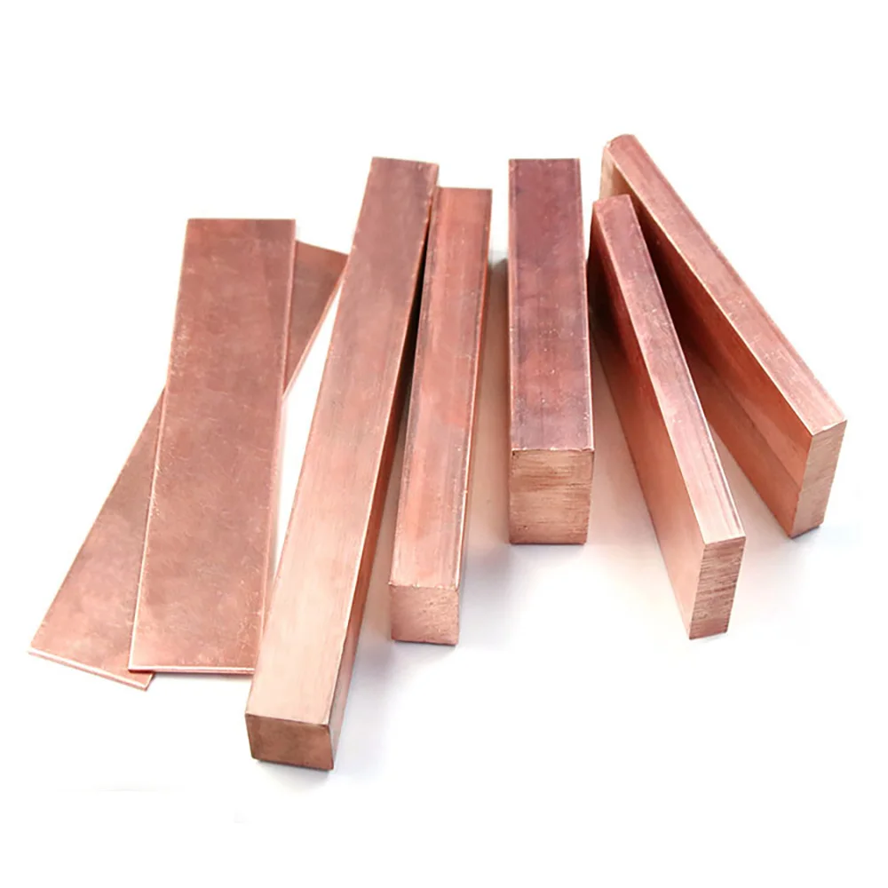 

1PCS Thickness 3 4 5mm T2 Copper Rods Solid Flat Bar Copper Square Bar Width 10 15 20 25 30 40mm Length 500mm