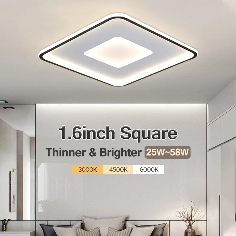 

Ultra Thin Led Ceiling Lamp Modern Square Ceiling Lights 48W 38W 15W Panel Light for Kitchen Living Room led chandelier lighti