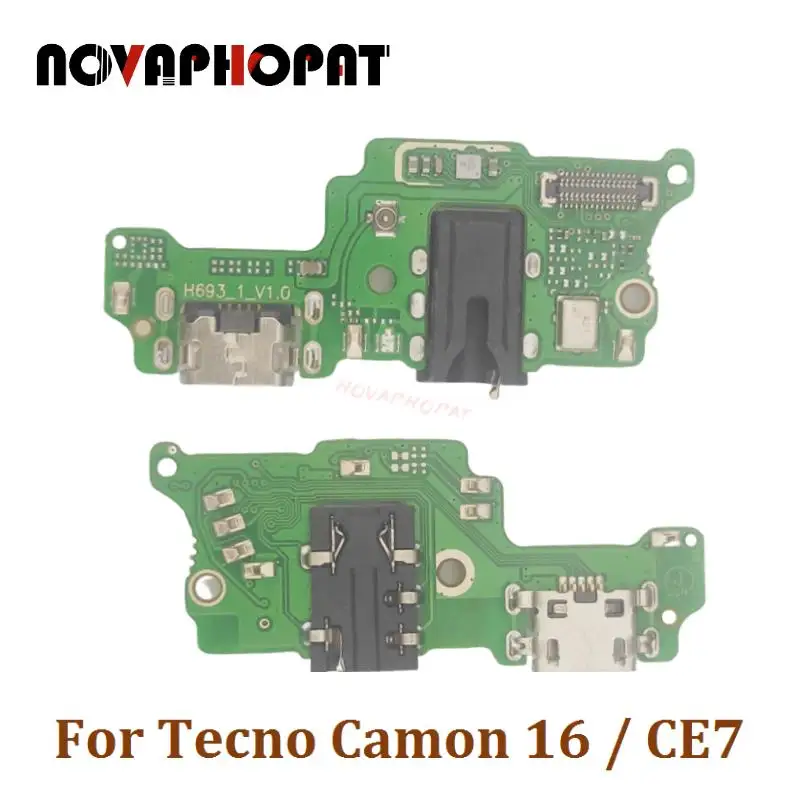 

Novaphopat For Tecno Camon 16 / CE7 USB Dock Charger Port Plug Headphone Audio Jack Microphone MIC Flex Cable Charging Board