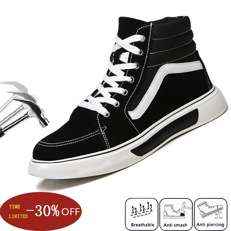 

Men's Safety Work Shoes Anti-Smashing Anti-Puncture Construction Shoes Lightweight Fashion Sneakers Casual Steel Toe Boots