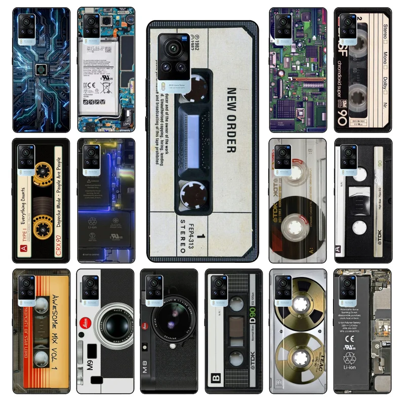 

Retro Vintage Camera Tape battery Phone Case For VIVO V21E V21 V23 V23E V2109 Y53S Y33S Y55 Y76 Y31 Y21 Y72 Y01 Y21S Y11S