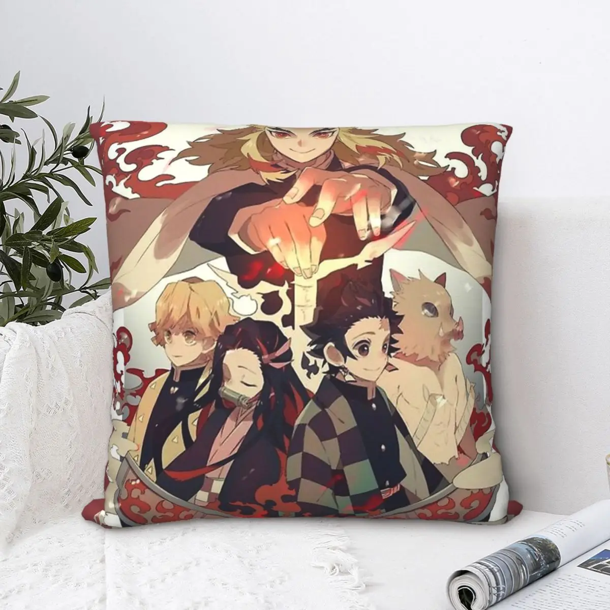 

Cool Characters Hug Pillowcase Demon Slayer Kimetsu no Yaiba Anime Backpack Cushion Home DIY Office Throw Pillow Case Decorative
