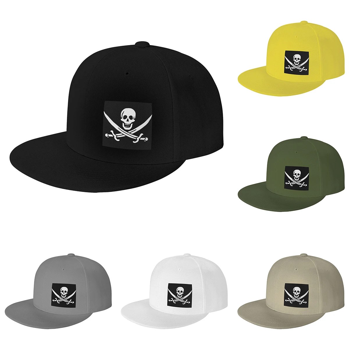 Personalized Men Women Hip Hop Hats Pirate Skull Adjustable Flat Hats Outdoor Sun Hat Fashion Baseball Cap