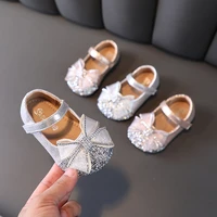 girls princess flats shoes spring autumn new korean childrens soft sole single shoes bowknot rhinestone girls crystal shoes