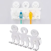 1pc toothbrush holder wall mounted suction cup position cute cartoon smile bathroom sets bathroom accessories