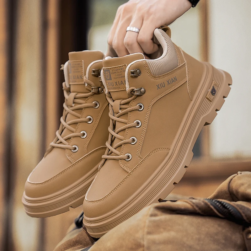 Men's Shoes Autumn Construction Site Work Non-Slip Wear-Resistant Labor Protection Overalls Outdoor Mountaineering Spor...