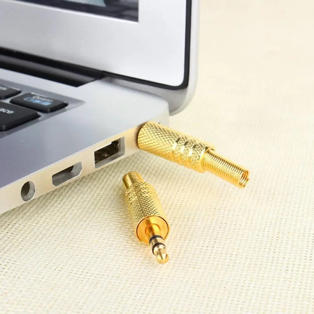 

1pc Gold-plate Replacement 3.5mm 4 Pole Male Repair Headphones Audio Jack Plug Connector Soldering For Most Earphone Jack F5a1