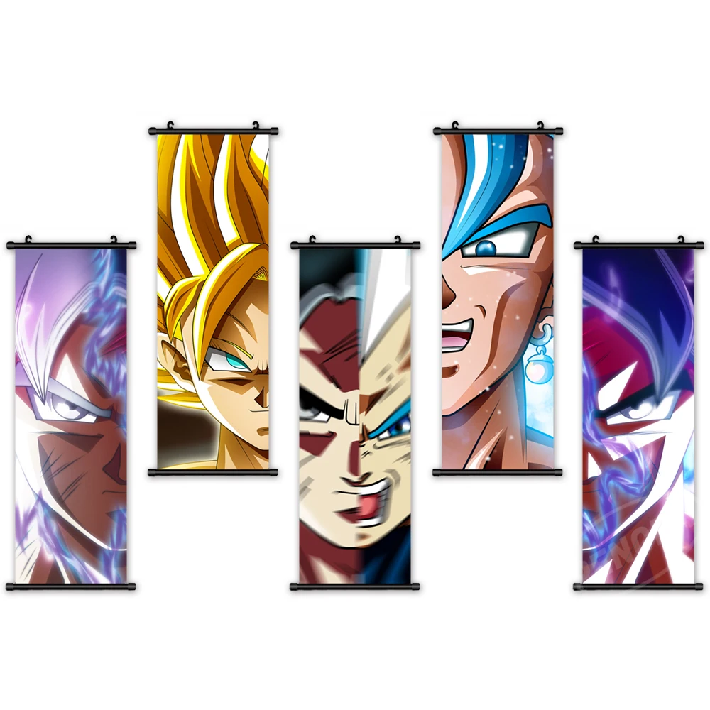 

Wall Art Characters Canvas Japan Anime Pictures Dragon Ball Painting Print Goku Poster Plastic Hanging Scrolls Home Decoration
