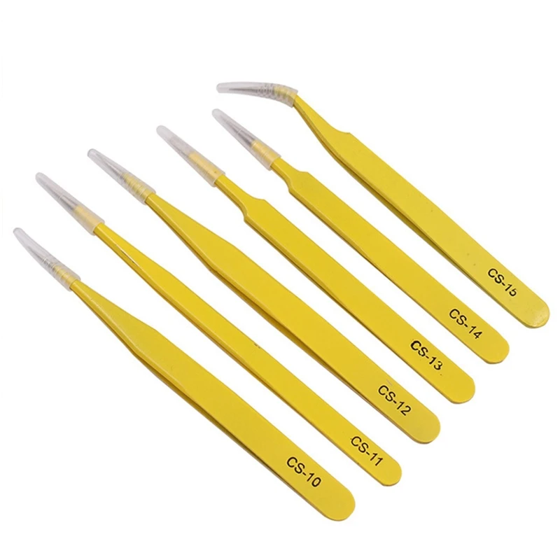 

Stainless Steel Tweezers Curved/Straight/Prong Tweezers Hair Beauty Slanted Puller Suitable for Electronics Phone Repair