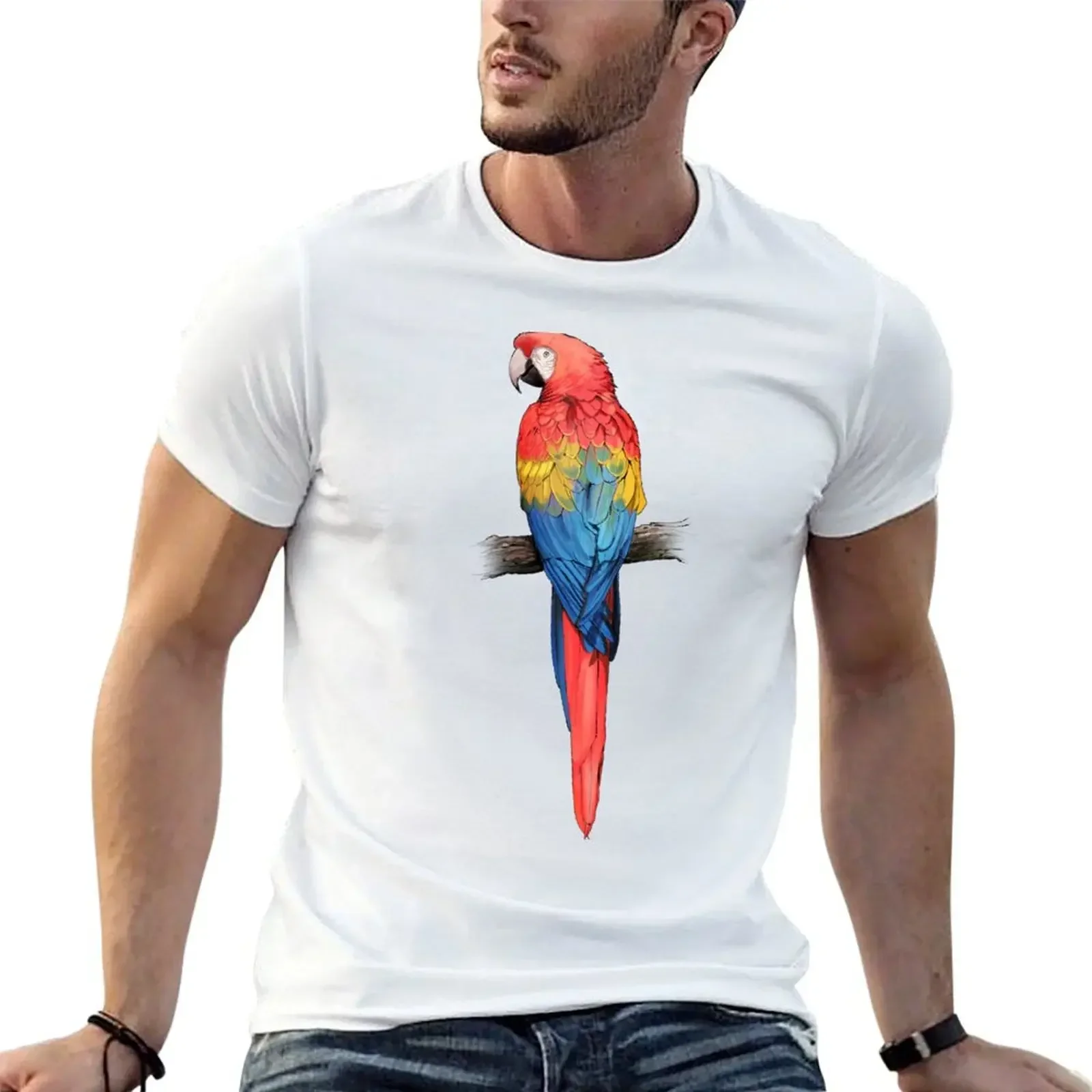 Scarlet Macaw T-Shirt plus size tops quick drying tee shirts for men