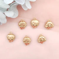 muhna 10pcs matte alloy girl boy charm pendant cute magic academy 3d character earrings diy designer charms jewelry accessory