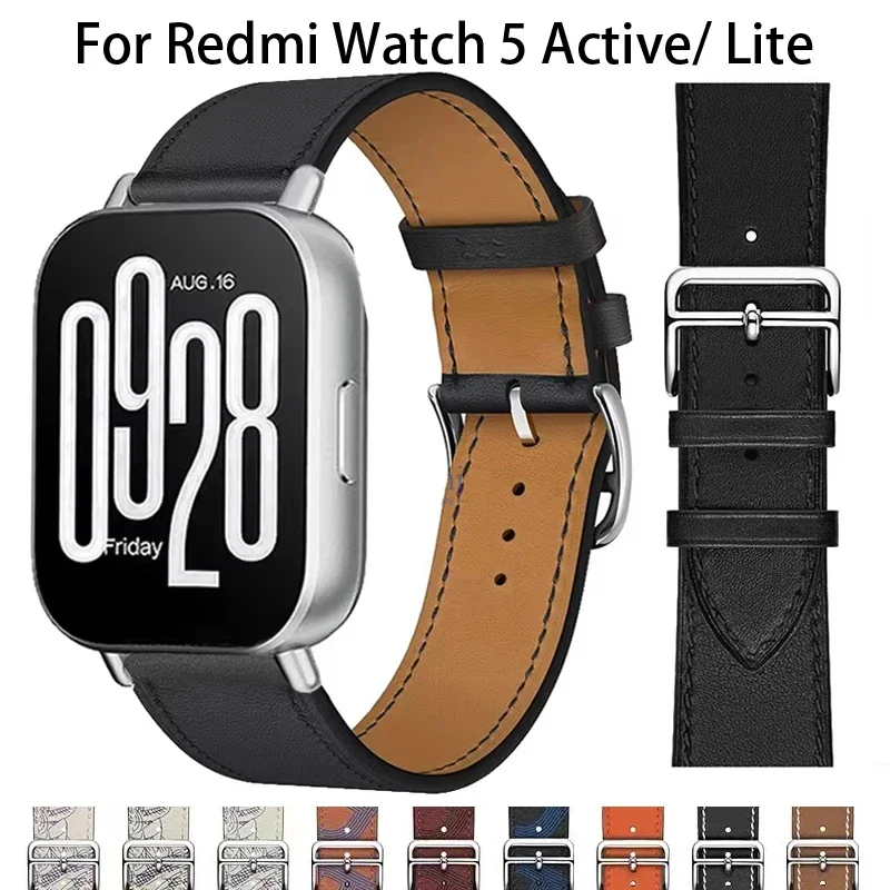 Кожаный ремешок для Redmi Watch 5 Lite/ Active/Redmi Xiaomi S4 браслет Samsung Galaxy 7 6 4 3 20 мм 22