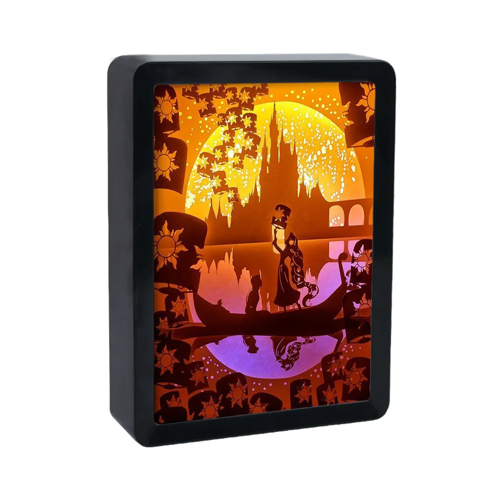 Nime Light Box Led Strip Lights Baby Night Light 7Layers Paper Carving Lamp Shadow Box Frame Fairy Lights Desk Bedside Lamp Gift