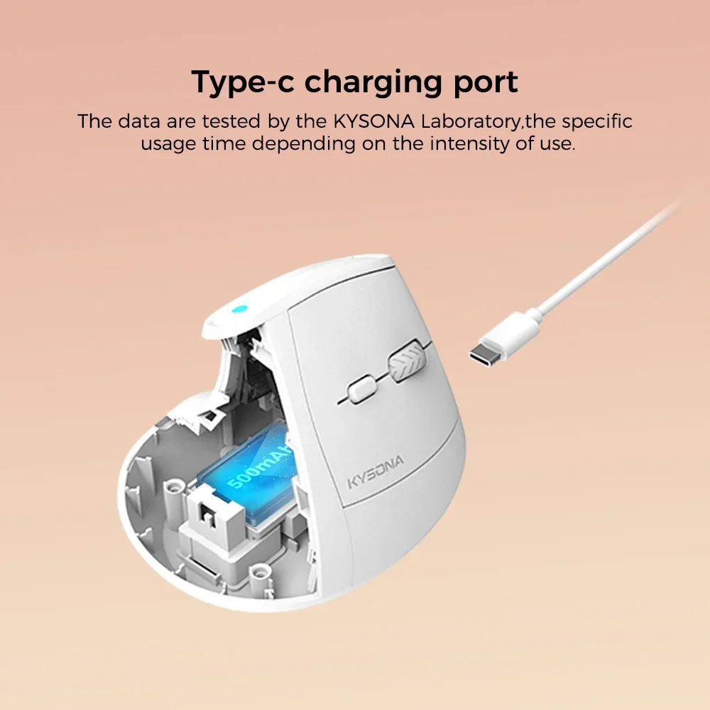 Мышь Вертикальная беспроводная эргономичная с 6 бесшумными кнопками 4000DPI