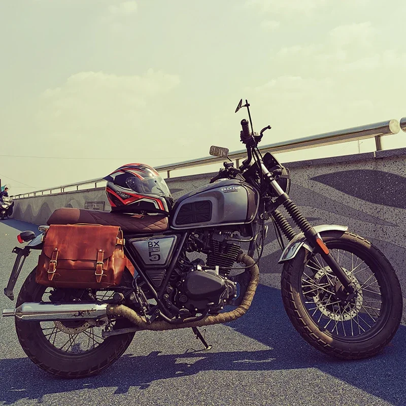 Боковые сумки с обеих сторон мотоцикла из воловьей кожи локомотивные прицепы