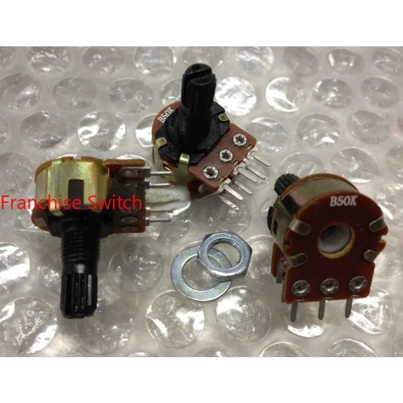 

10PCS WTH148 Type Duplex Volume 16 B50K Carbon Film Potentiometer 15mm Spindle Plastic Shaft