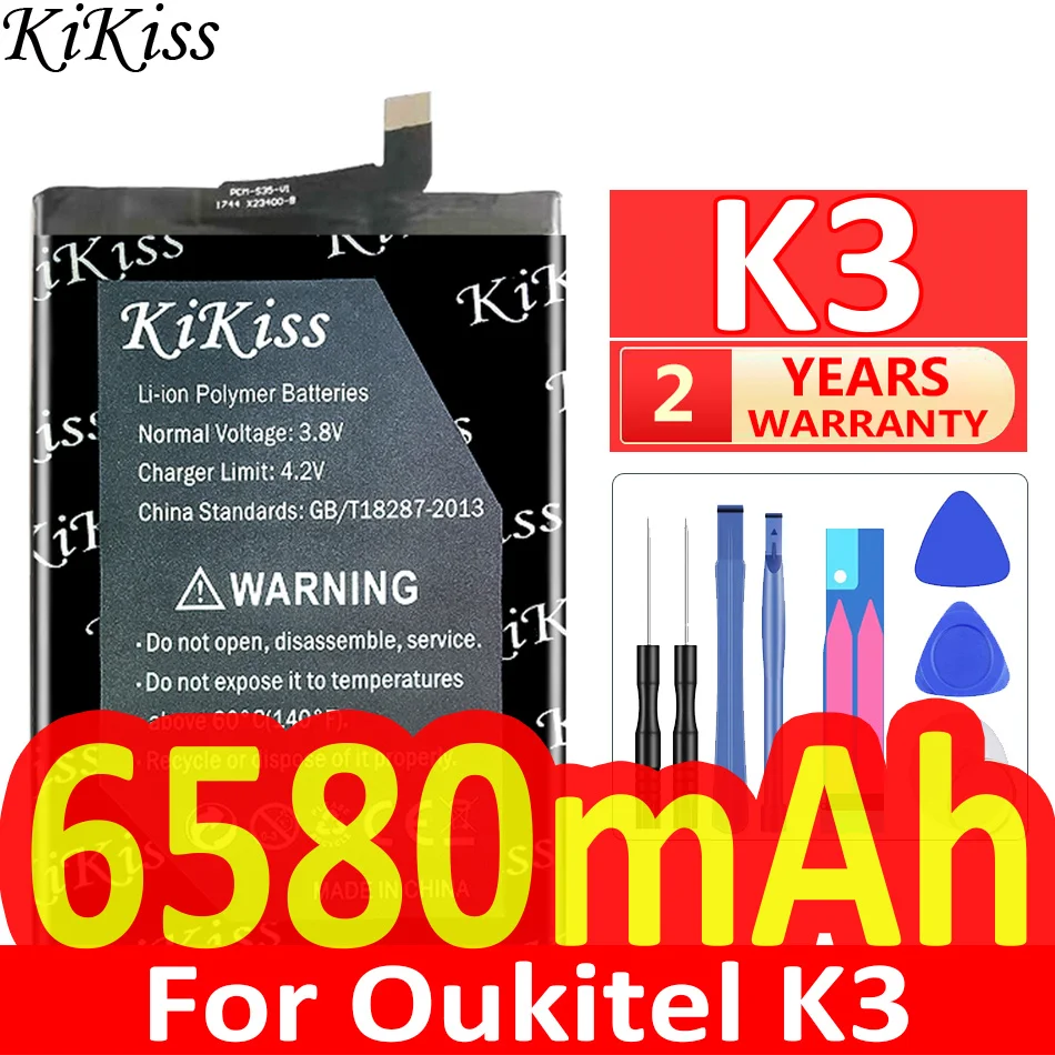 

KiKiss New 6580mAh Powerful K3 Replacement Battery For Oukitel K 3 Bateria Smart Phone Batteries