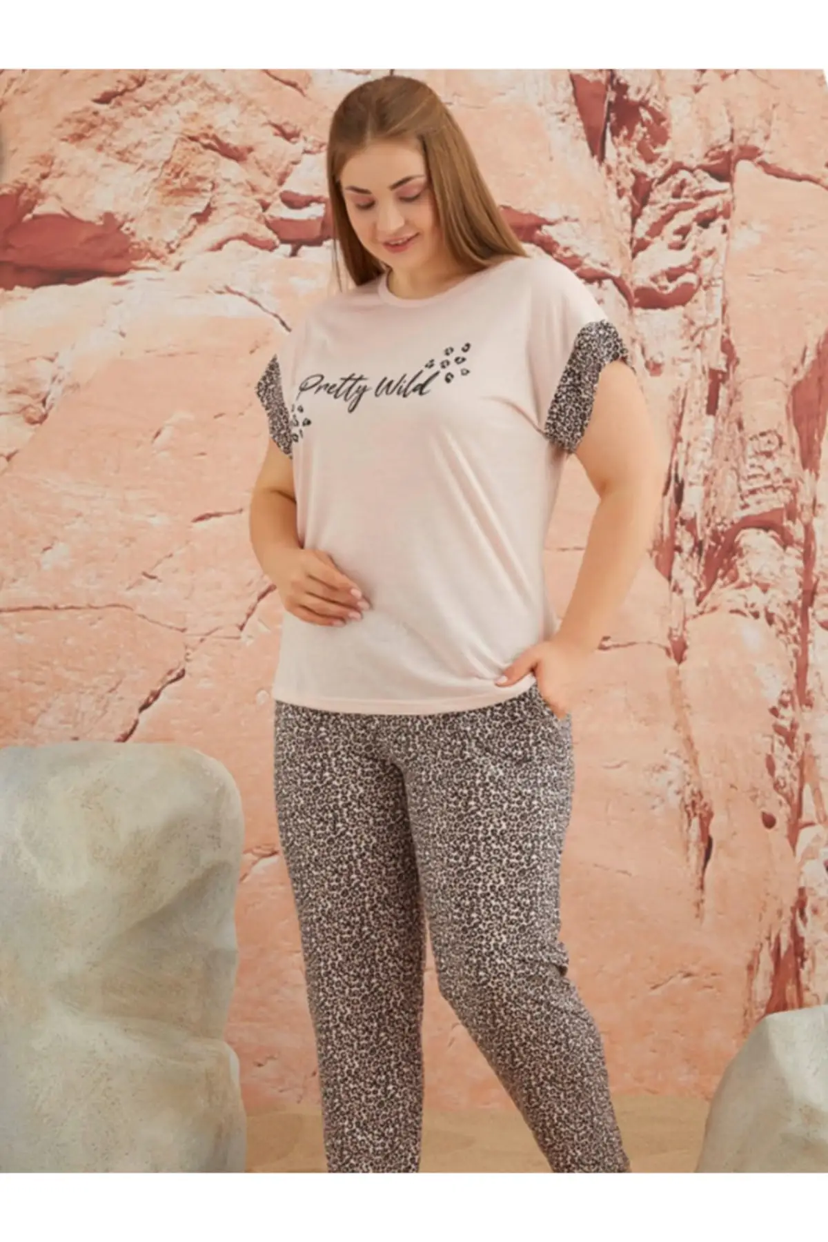 

Women's Pajamas Pink Large Size Short Under-Sleeve Long Sleep Lounge Pajamas Nightwear Nightwear Nightwear Nightwear Nightwear