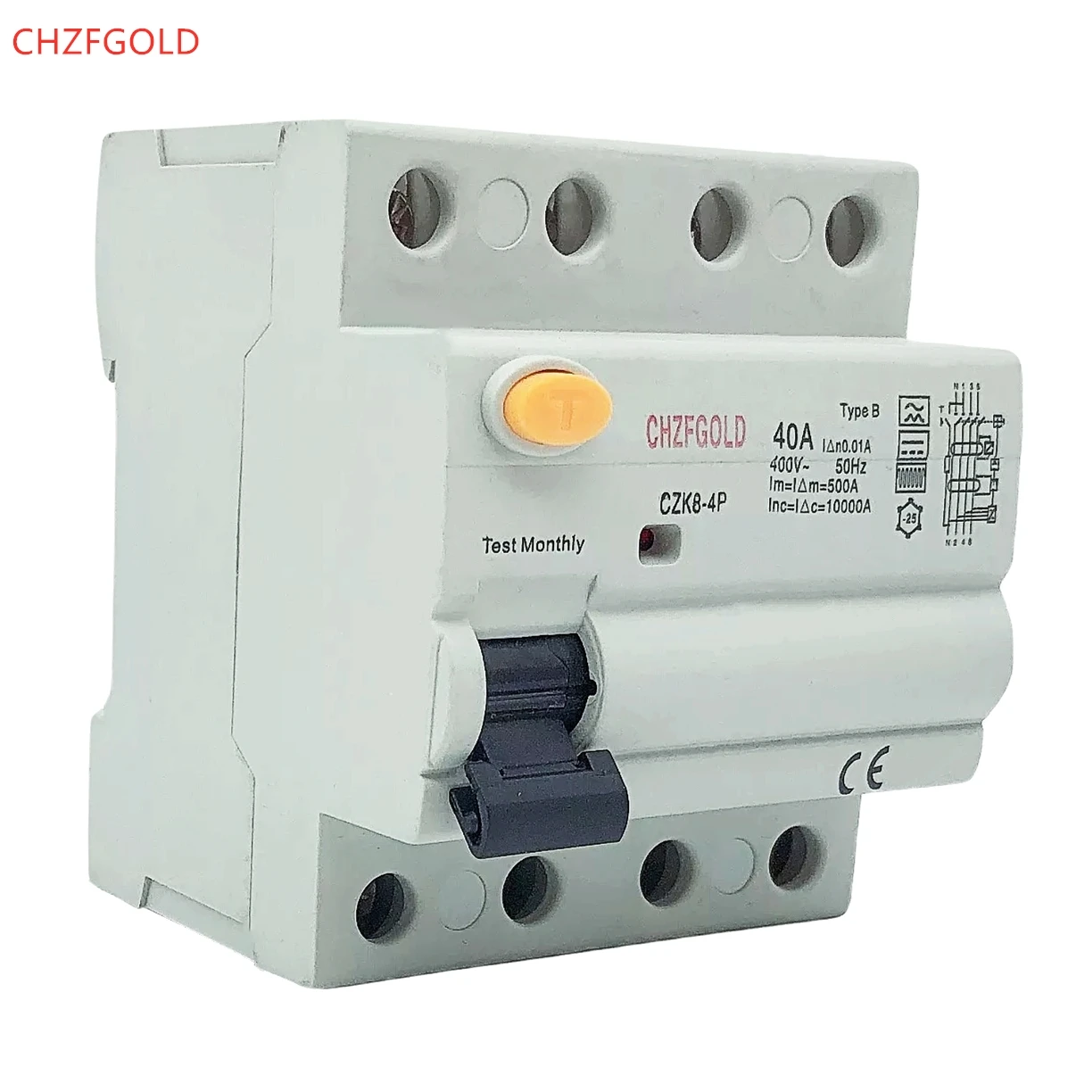 

2P / 4P 63A 30mA 100mA 300mA type B 10KA RCCB RCD Residual leakage circuit breaker