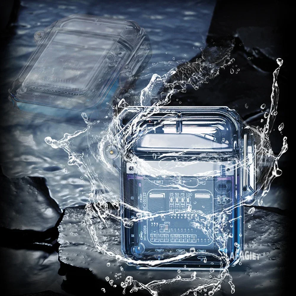 Водонепроницаемая металлическая аккумуляторная зажигалка простой прозрачный