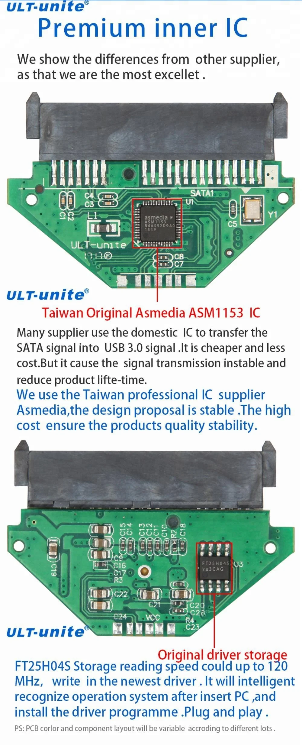 Двухпортовый адаптер Dual USB 3.0 к SATA 3G с опциональным питанием для 2,5-дюймового HDD SSD III жесткого диска ПК ноутбук.