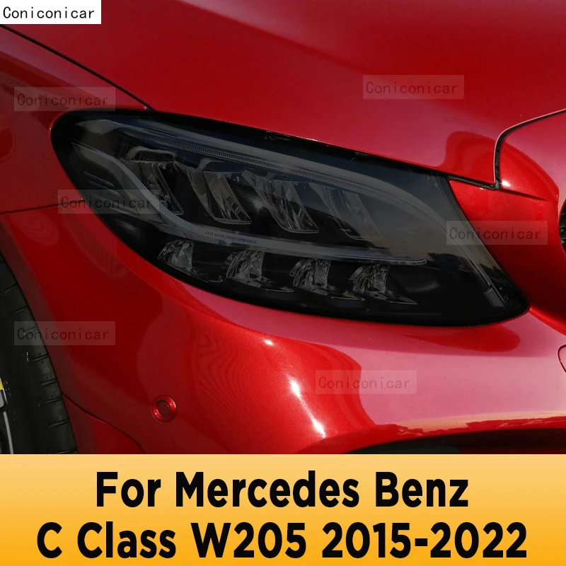 

For Mercedes Benz C Class W205 2022 Car Exterior Headlight Anti-scratch Front Lamp Tint TPU Protective Film Repair Accessories