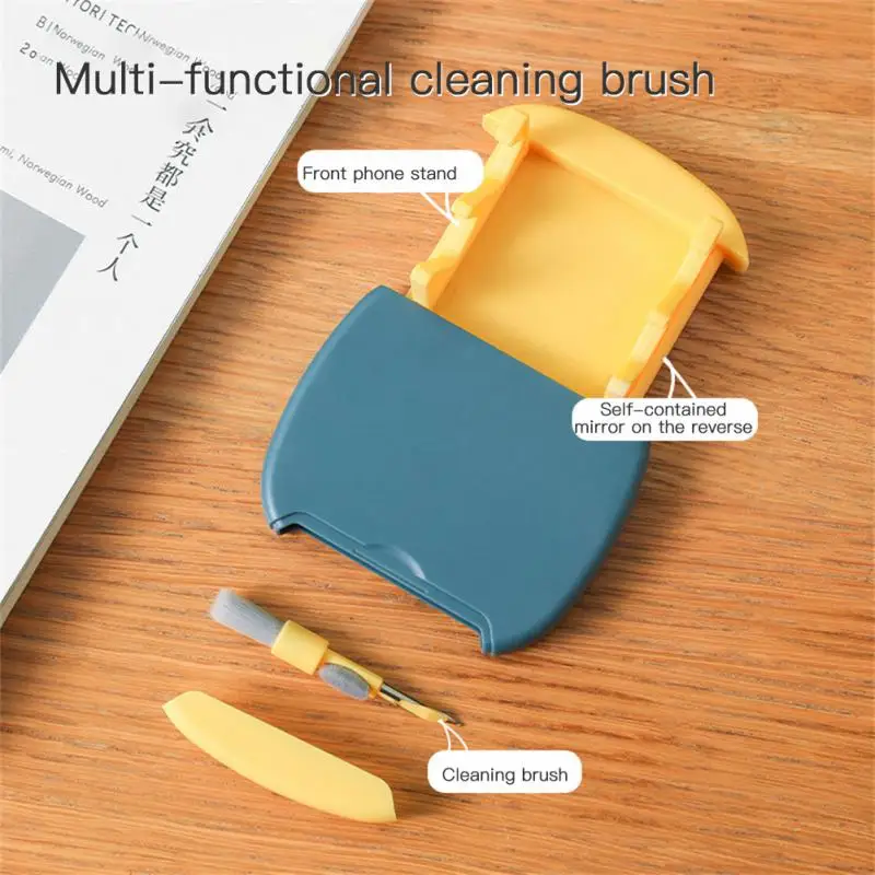 

Three-in-one Mobile Phone Headset Cleaning Pen Multi-function Mobile Phone Holder With Mirror Computer Keyboard Brush Cleaner